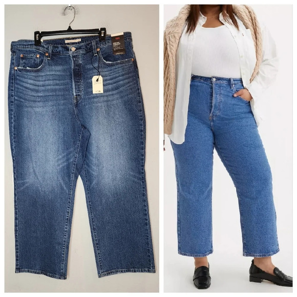 NWT Levi's Ribcage Straight Ankle Jeans Buttom Fly Women's Plus Size 18W. - Picture 1 of 16